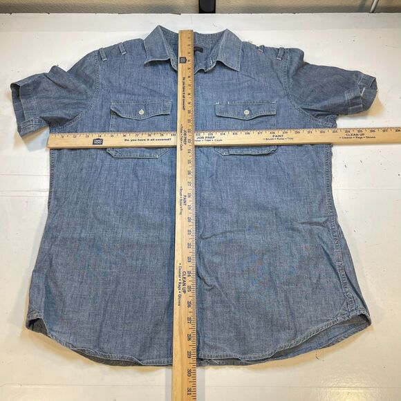 BANANA REPUBLIC Soft Wash Denim Button Up Work Style SHIRT Sz Mens L Blue - Picture 4 of 4